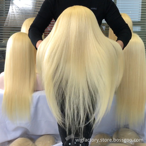 150% cuticle aligned raw virgin 613 wig,swiss lace 13x4 613 frontal wigs,straight virgin human hair 613 blonde lace front wig